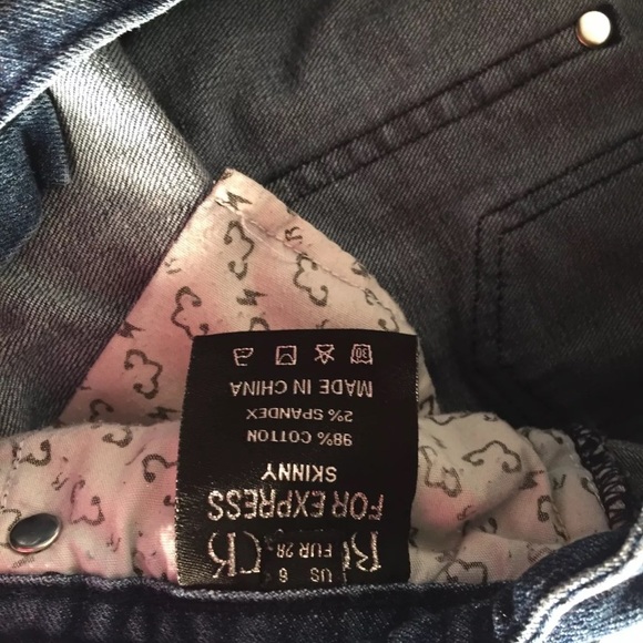 Be Rock For Express Skinny Distressed Jeans 6/32 - Picture 6 of 6